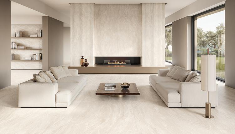 Dual Travertine | Emilceramica Grès Cérame Emil Dualtravertine Pierre Séjour White Poro Aperto,white Poro Chiuso,white Roma Magna Image Galerie | Emilceramica
