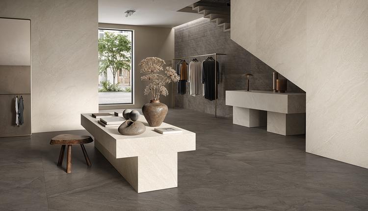 Pietra di Orosei | Emilceramica Grès Cérame Provenza Pietra Di Orosei Pierre Magasin Grigio Bruciato Fondo,perla Rilievi Image Galerie | Emilceramica