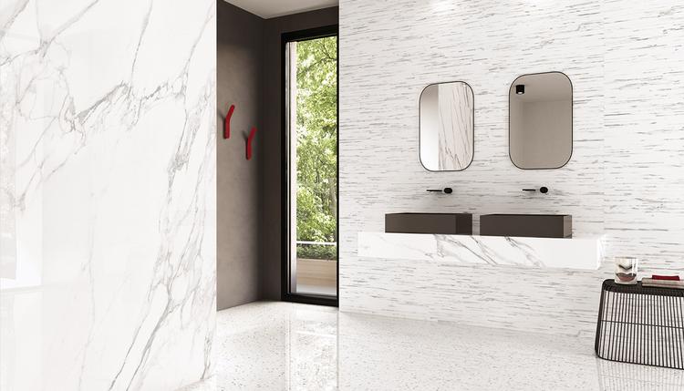 Tele Di Marmo | Emilceramica Grès Cérame Emil Tele Di Marmo Marbre Salle De Bain Statuario Michelangelo Base,statuario Michelangelo Seminato Di Tessere,statuario Michelangelo Doghe Image Galerie | Emilceramica