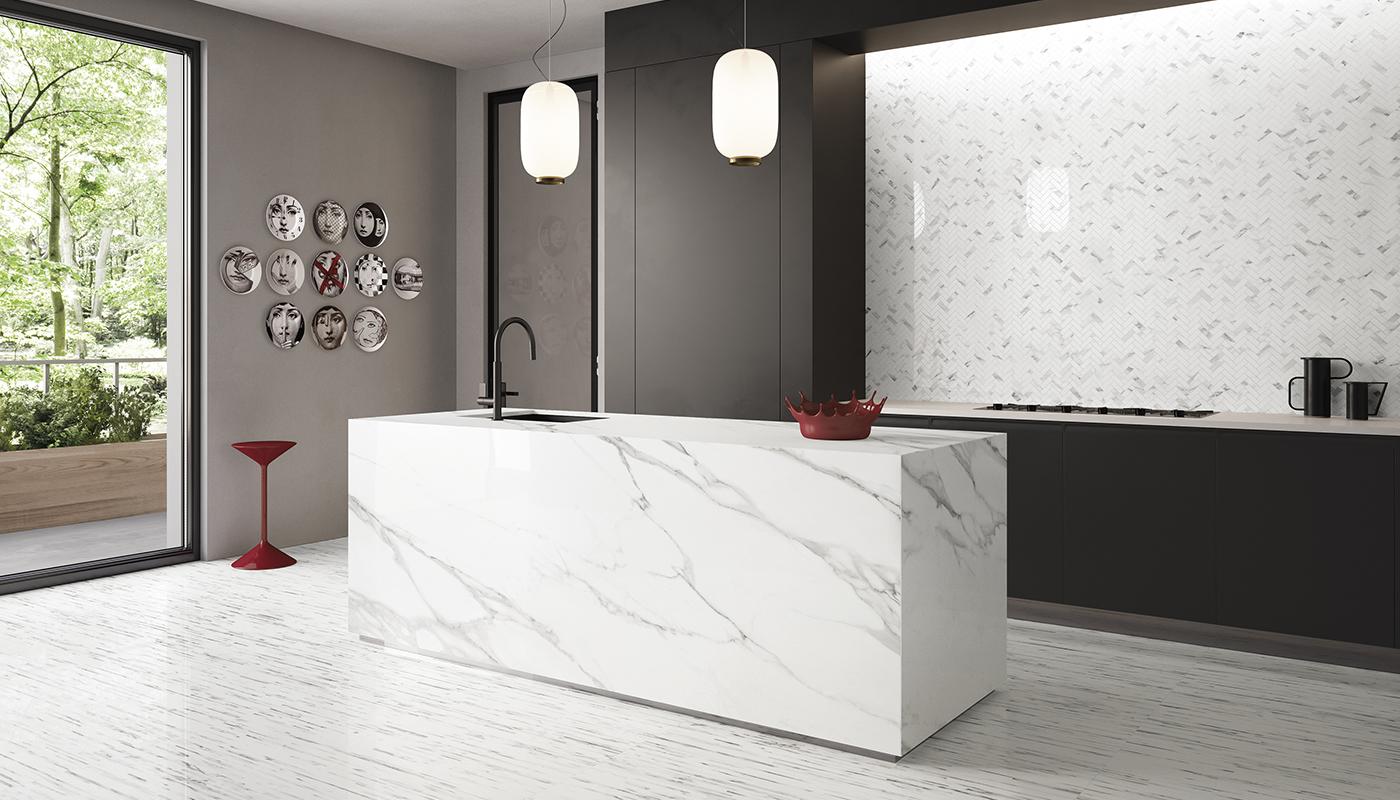 Tele Di Marmo cusine blanc marble 1057
